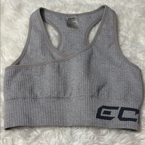 Echt Arise Comfort Light Grey Sports Bra Size S Racerback Keyhole Back